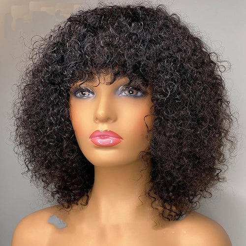Amara Short Curly Wig | Auburn Chestnut Brown | 100% Human Hair