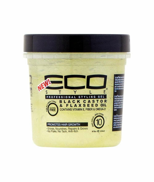 IB Collecrion: Eco Style Styling Gel [Black Castor & Flaxseed Oil] 8Oz