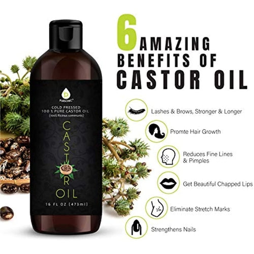 IB Collection: 100% Pure Cold Pressed Castor Oil 16 Oz