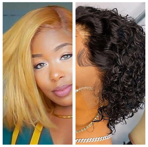 Diahann | Short Curly Lace Front Human Hair Wig