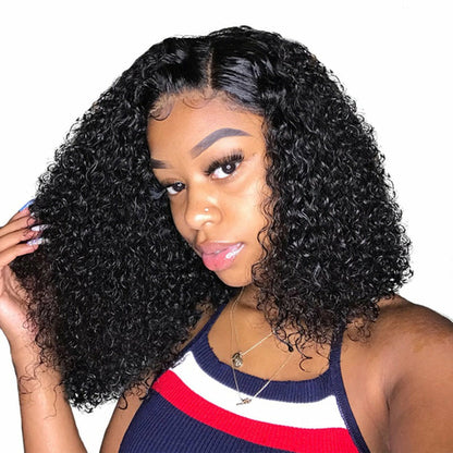 Zahra Curly Bob Lace Front Wig | 180% Density Jerry Curl 4x4 | 100% Human Hair