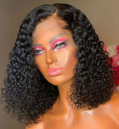 Zahra Curly Bob Lace Front Wig | 180% Density Jerry Curl 4x4 | 100% Human Hair
